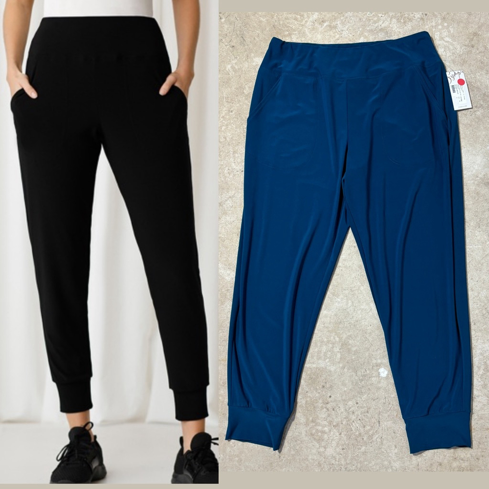Sympli Motion Jogger Pants Women’s Size 16 Blue Green Pull-On Cuff Ankle NWT